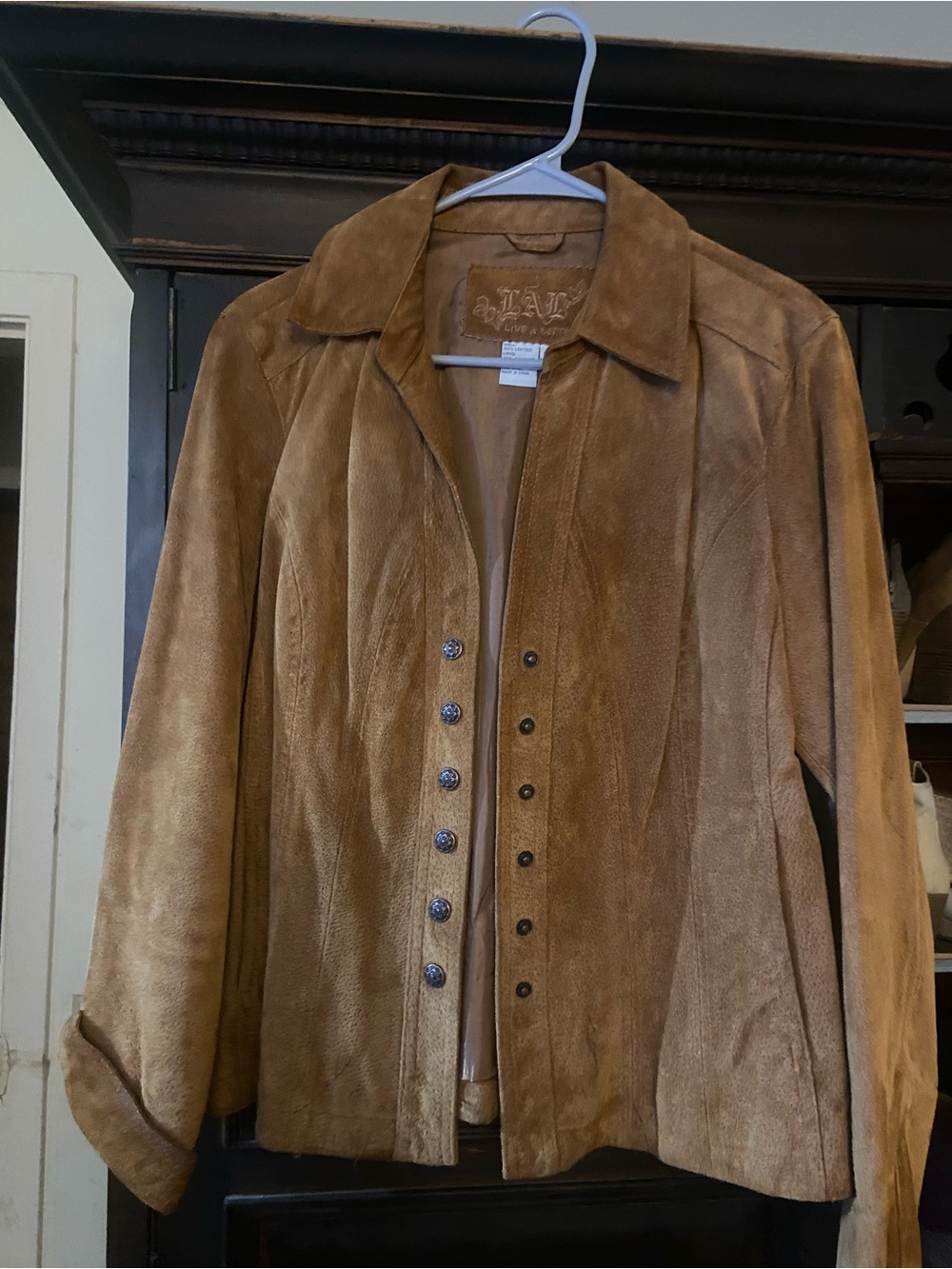 Live a Little Women's Suede Jacket in Tan Brown